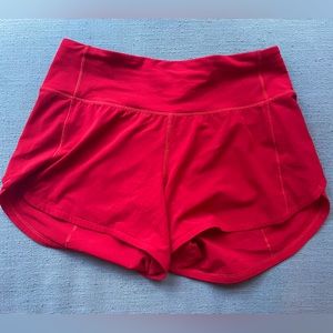 Lululemon Speed Ups size 4 red great condition no tags barely ever worn